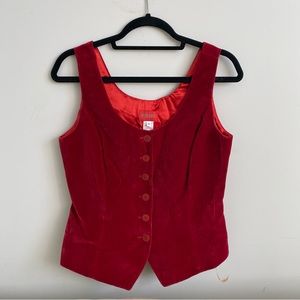 SOLD 🔴 Kenzo '90s Vintage Red Velvet Vest